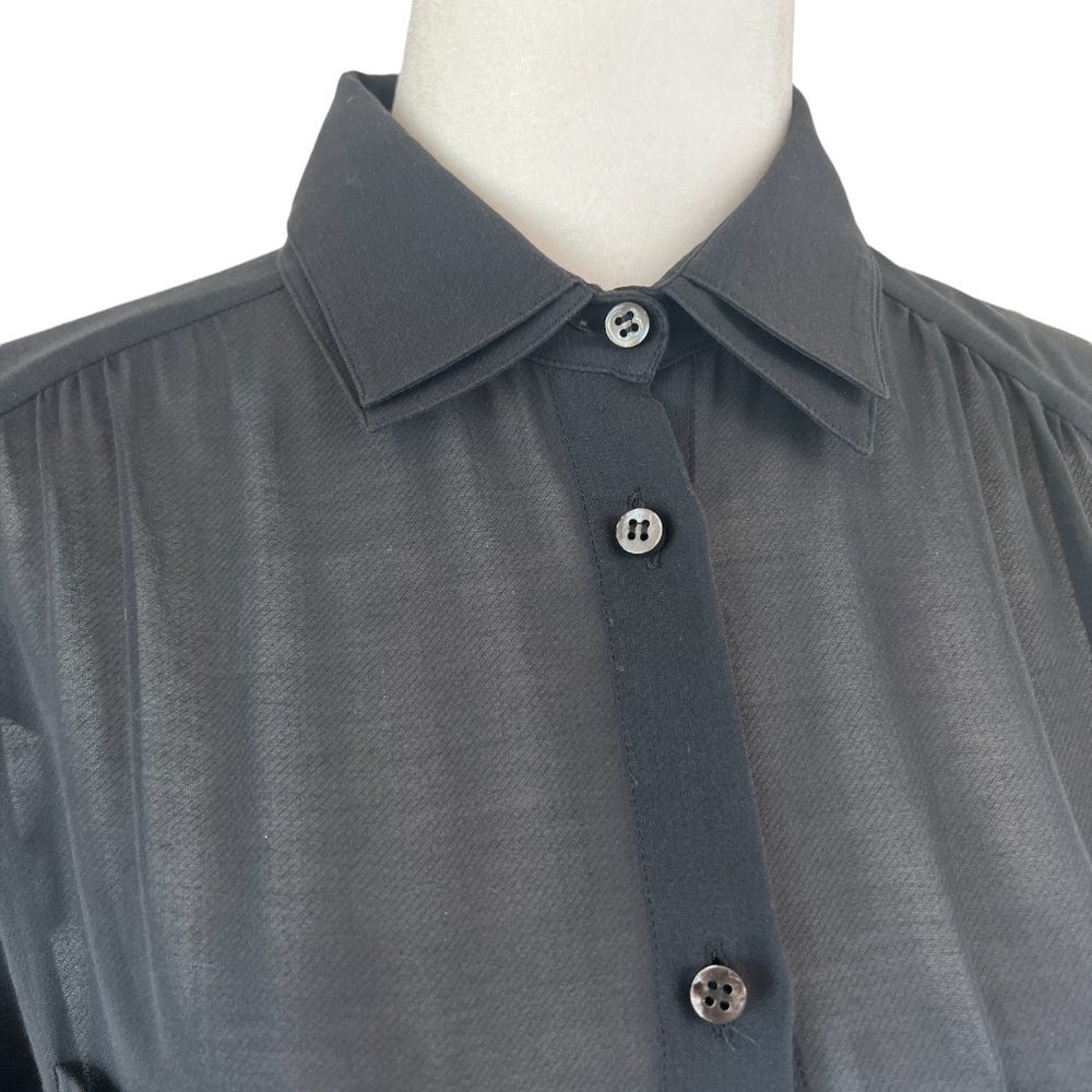 Maison Martin Margiela Black Linen Cotton Button Up Blouse - Picture 4 of 6